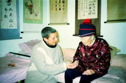Photograph of Nadia's meeting with Grand Master Yang Mei Jun in 2001